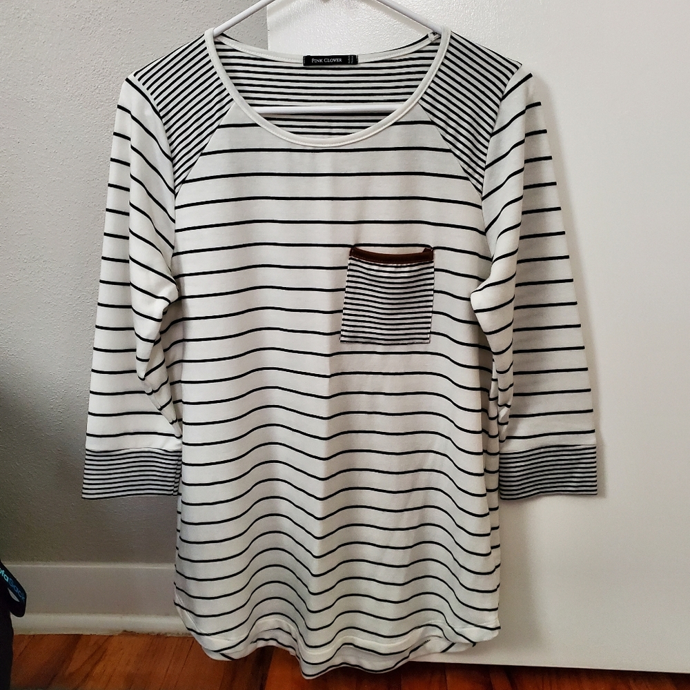 Pink Clover Large Striped Top Tunic